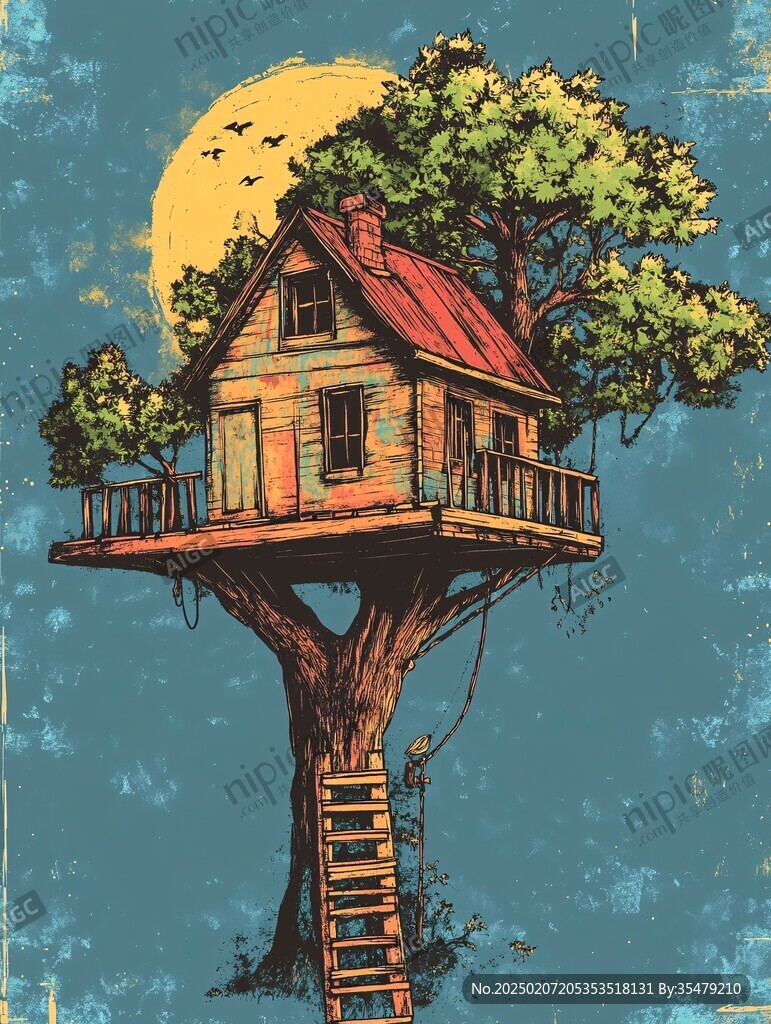 秘密树屋插画