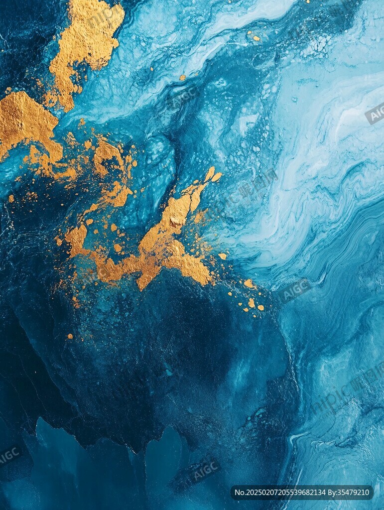 肌理彩色流体装饰画