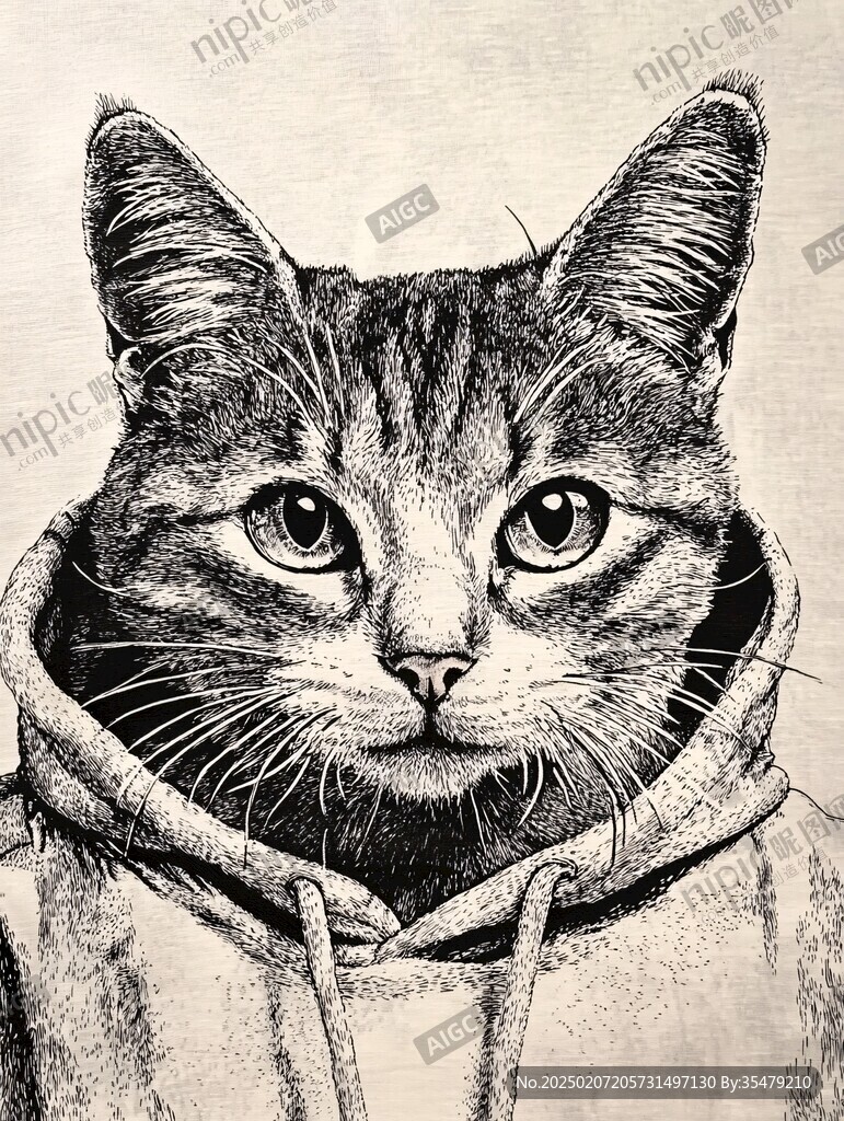 绘画作品猫插画