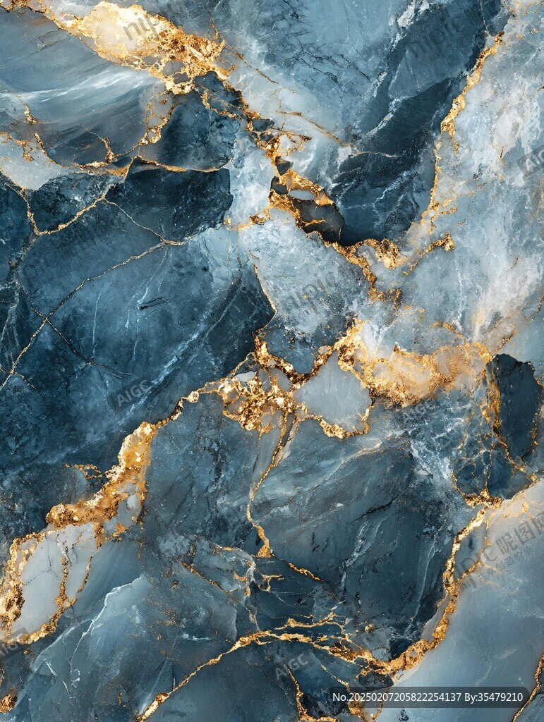 蓝色透光大理石装饰画