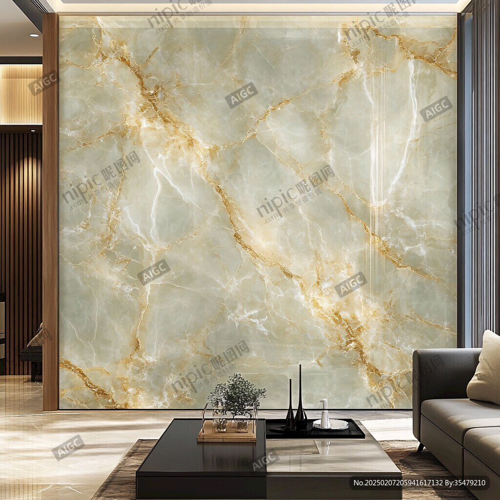 金色大理石瓷砖背景墙