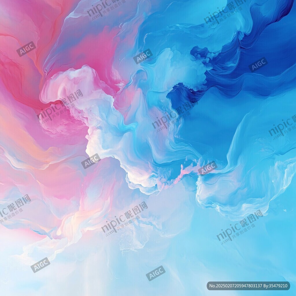 融合流动红蓝油漆背景