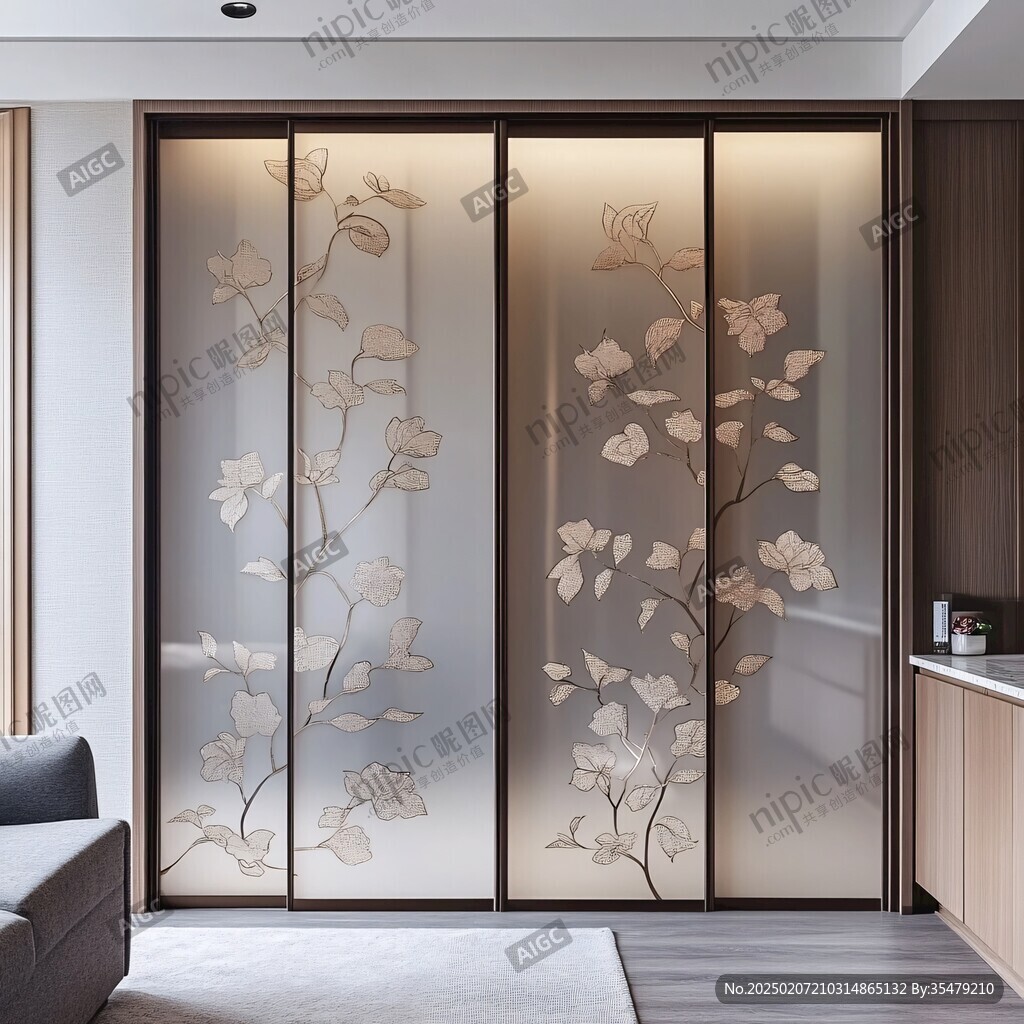 茶色玻璃屏风