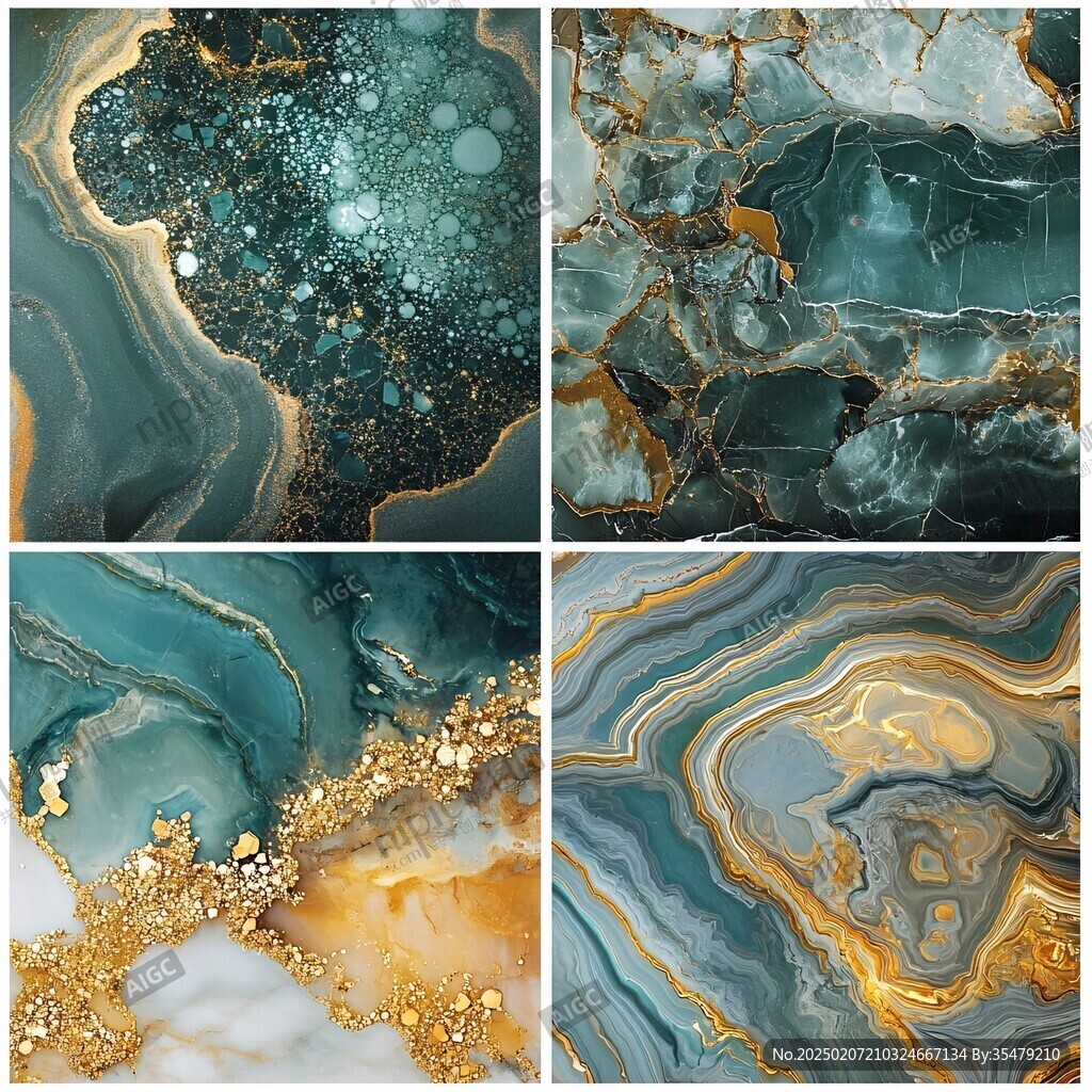 蓝色透光大理石装饰画