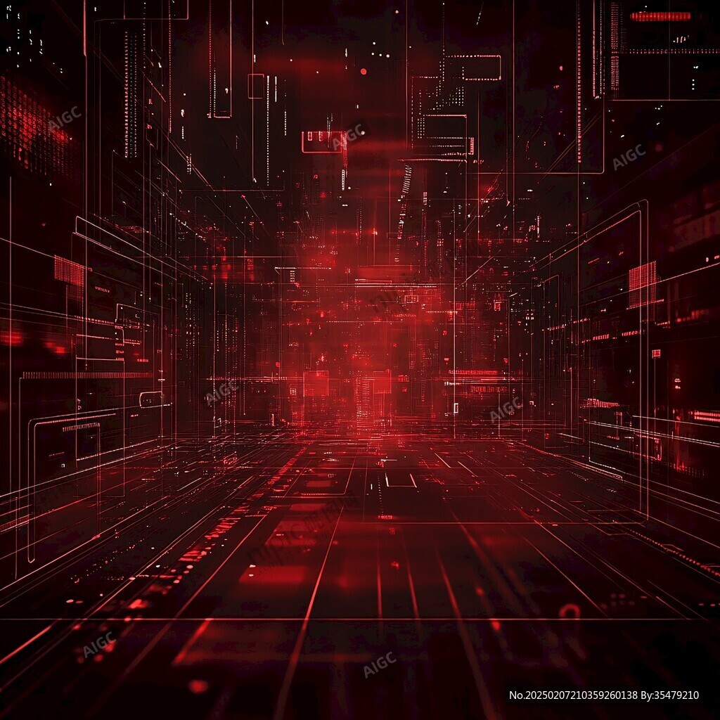 红色科技风背景