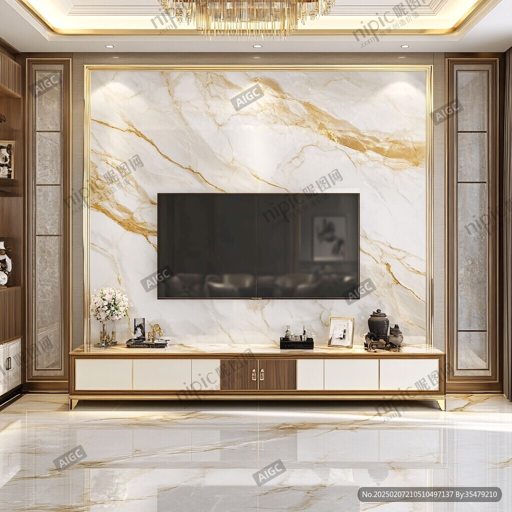 轻奢大理石背景墙