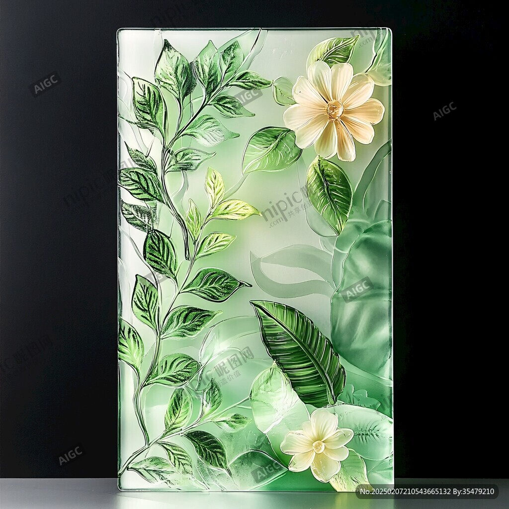 艺术玻璃手绘花卉