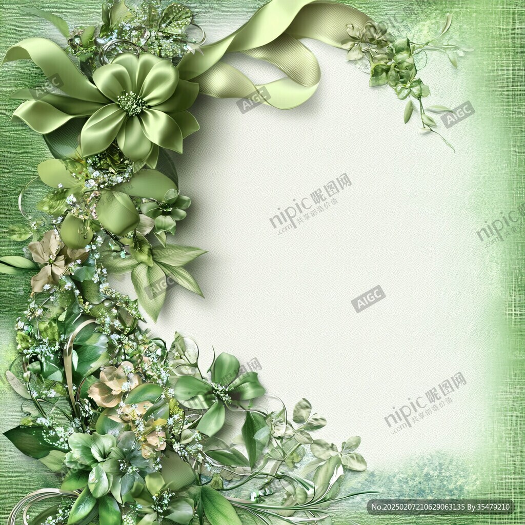 绿色边框花纹