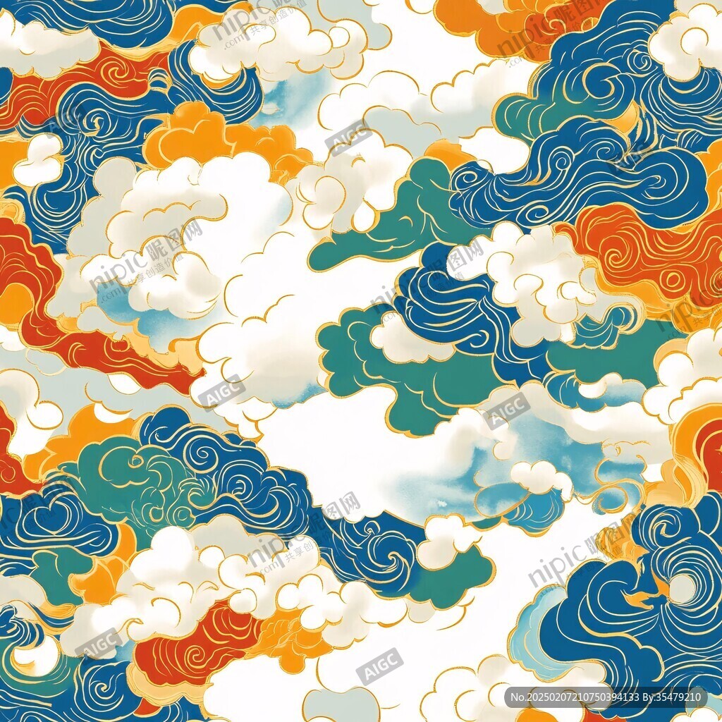 飞云吉云流云云海图案