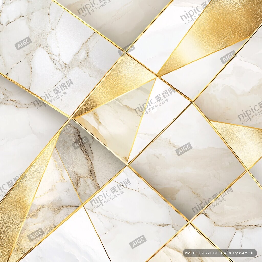 金色网格线条大理石纹