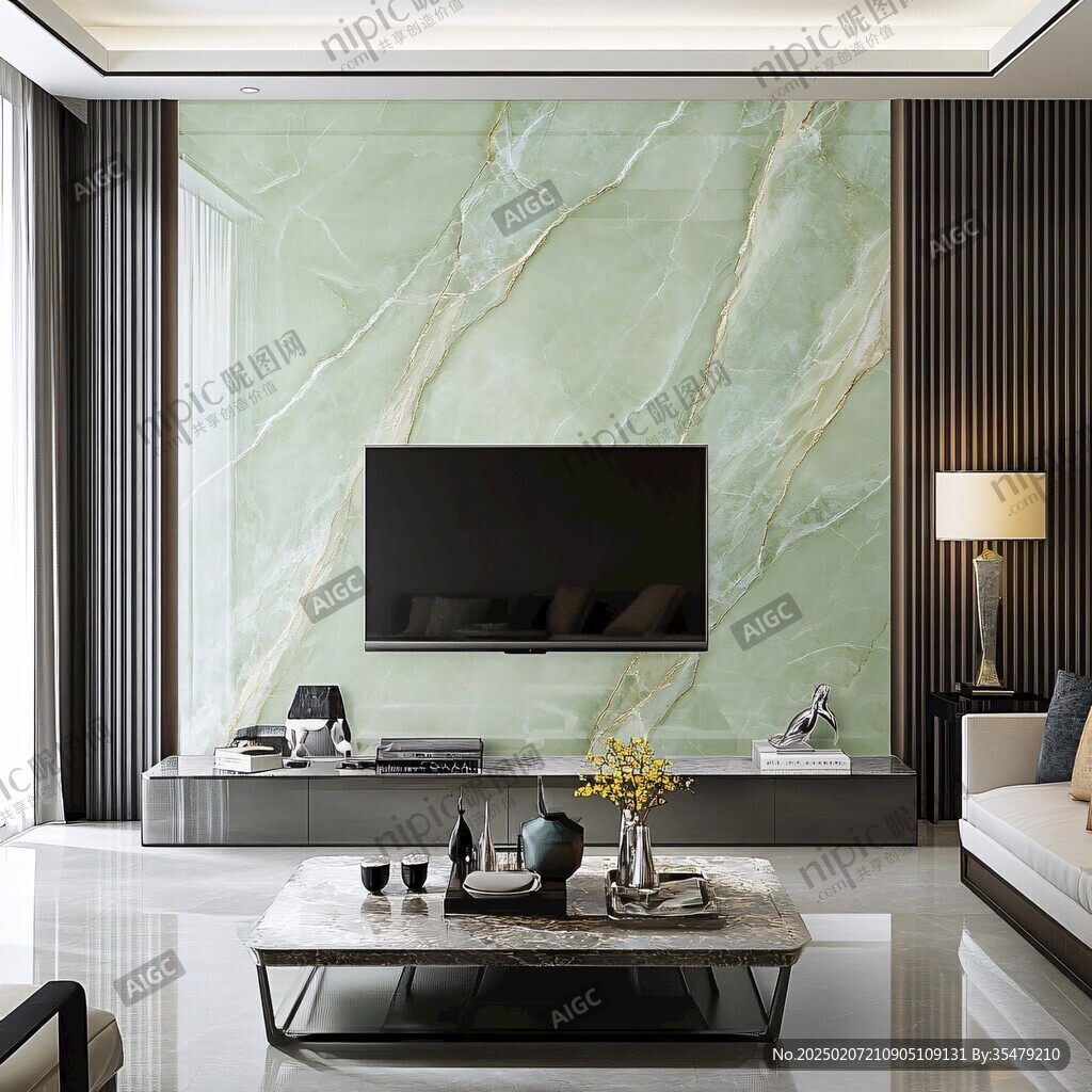 现代北欧大理石背景墙