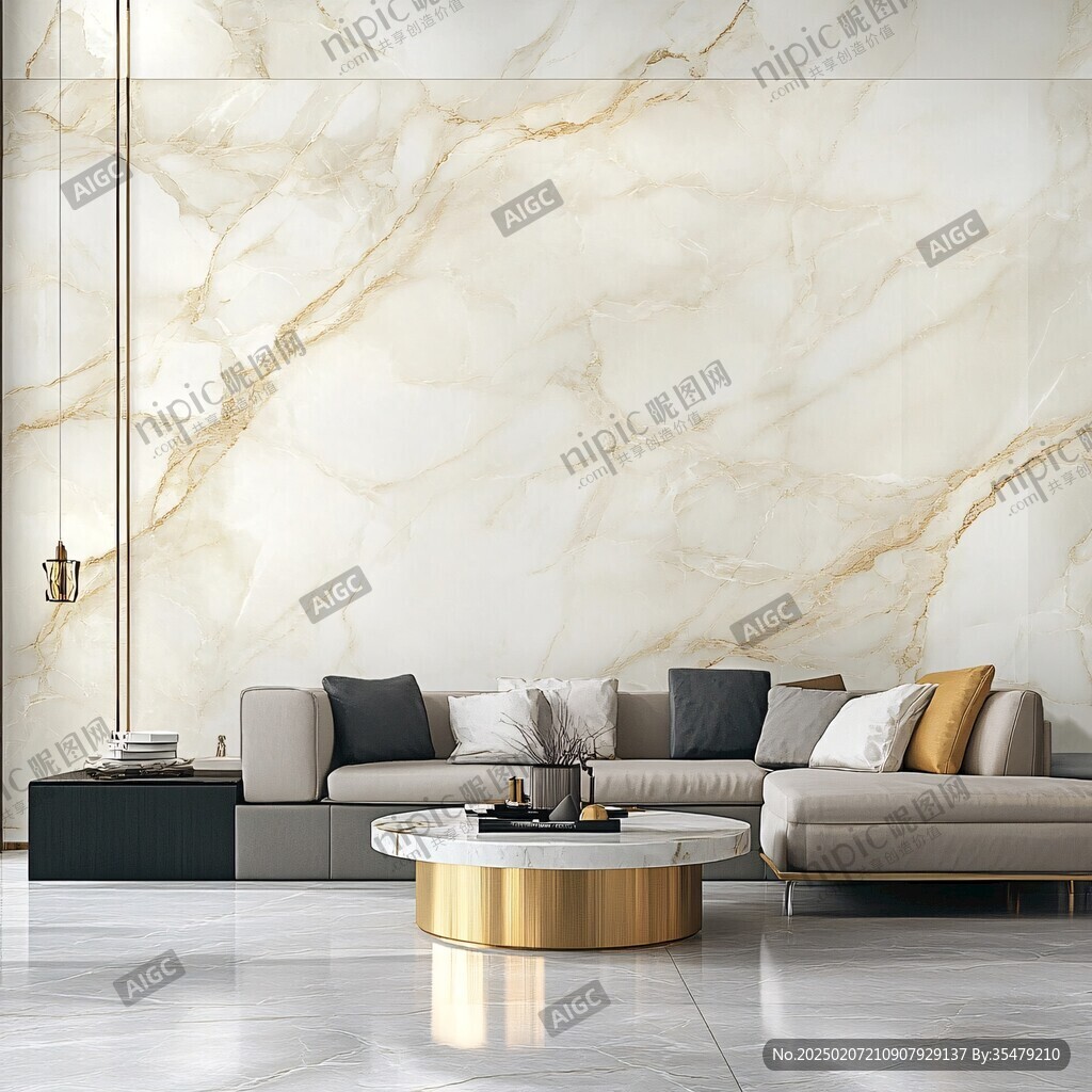 极简金箔石根线条对拼