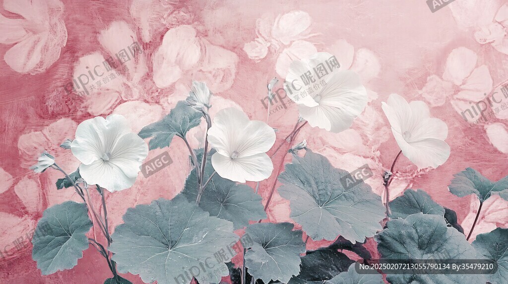 红色鲜花壁画