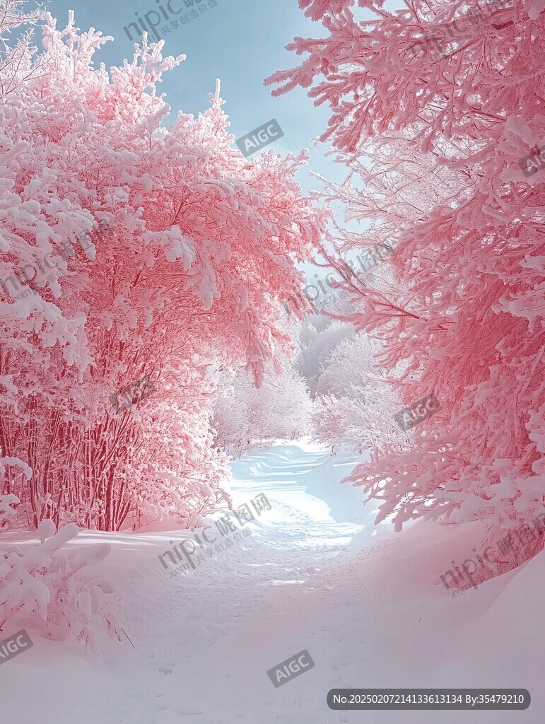 唯美森林雪景