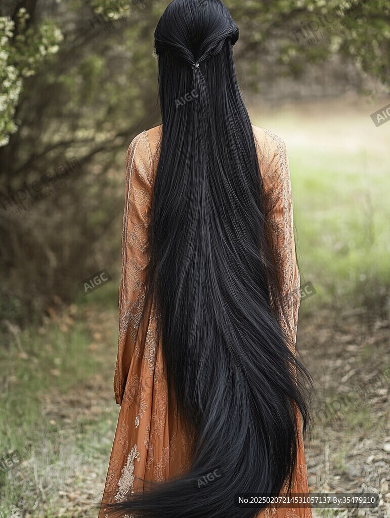 长发美女背影