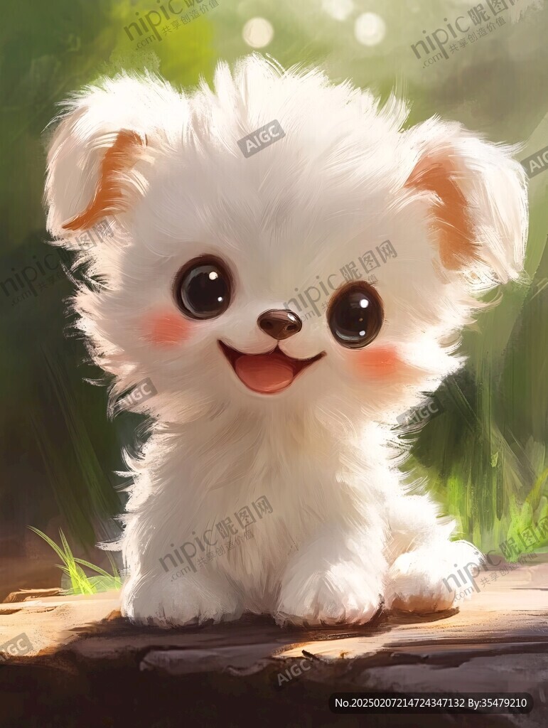 开心小狗插画