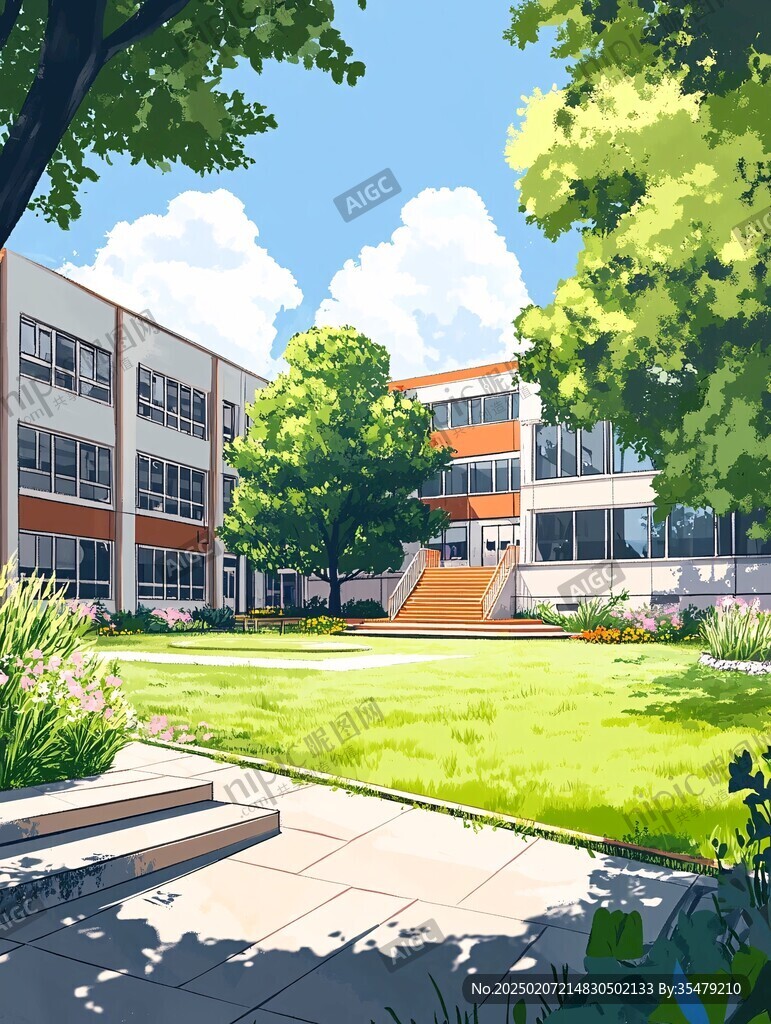 校园场景插画