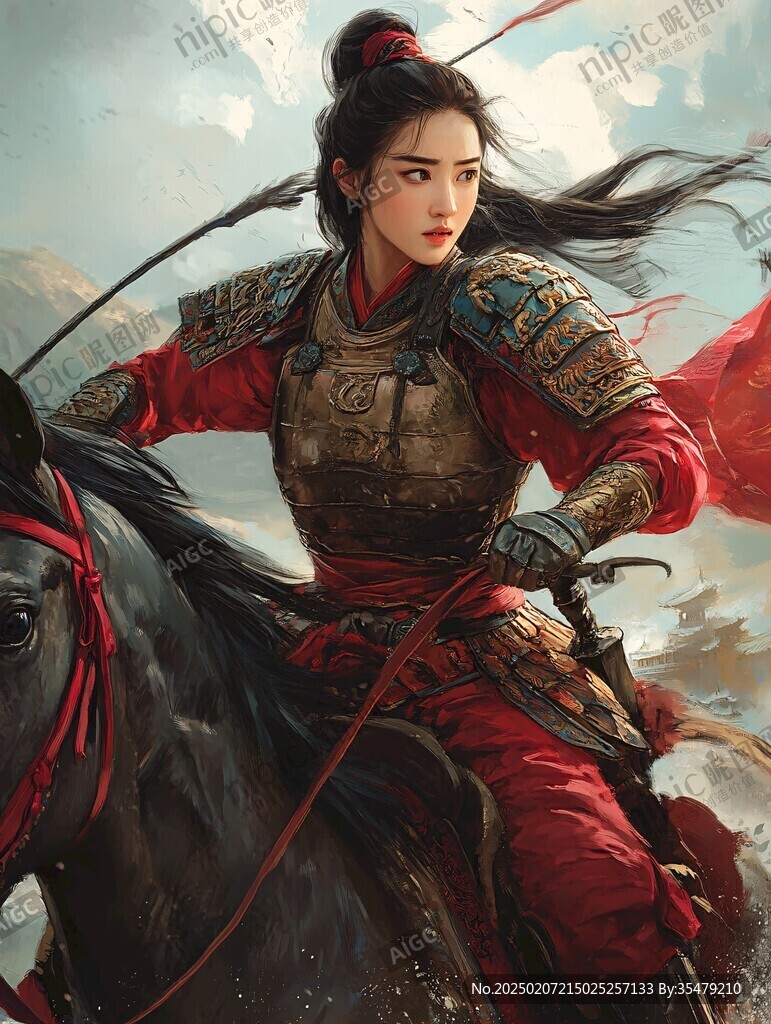 古代女将插画