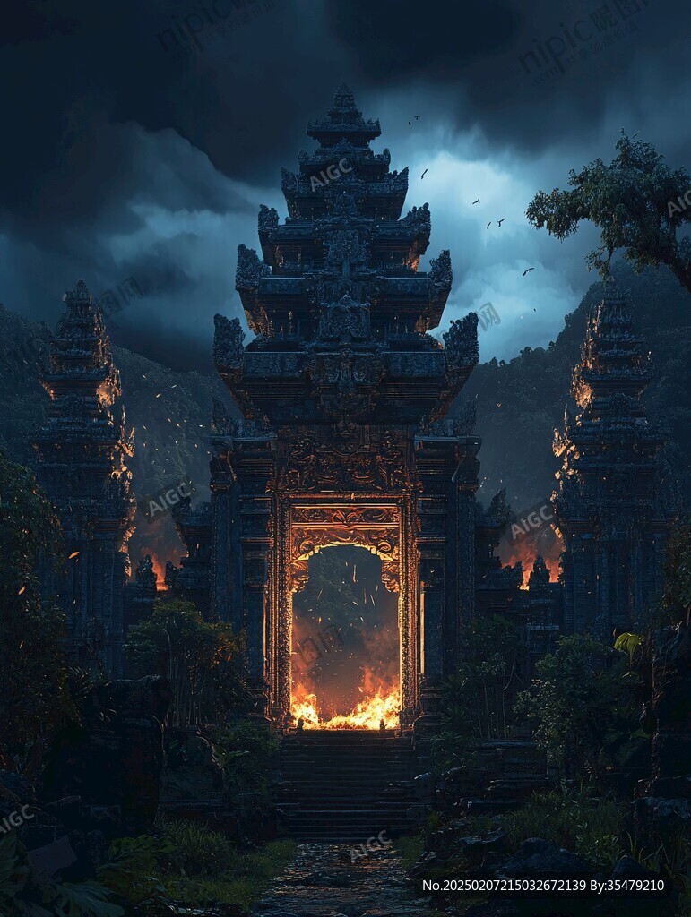 宏大寺庙场景
