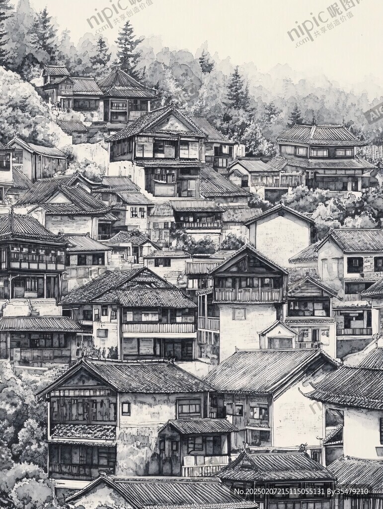 古风装饰画艺术城市