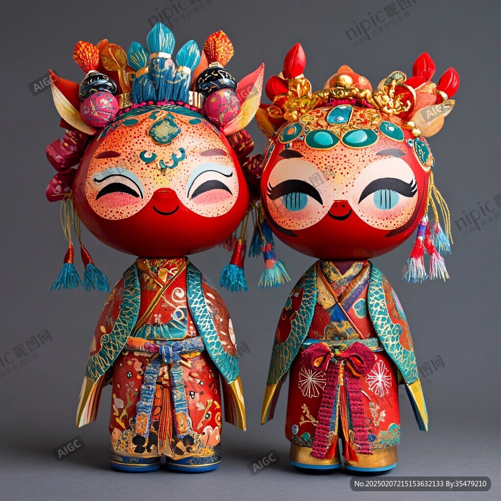 中式小夫妻玩偶