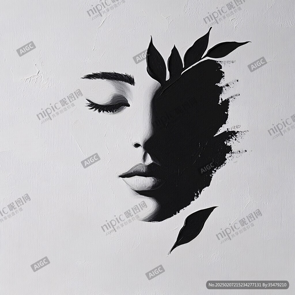 黑白图形光影交错
