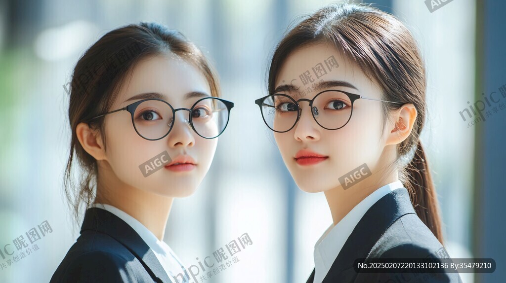 戴眼镜的女生