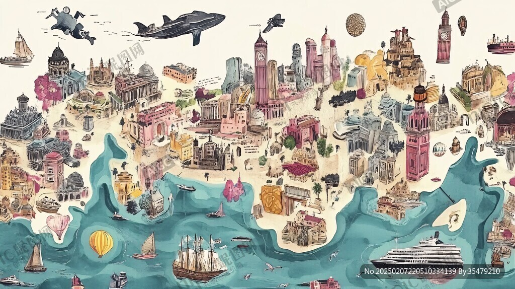 粤港澳插画