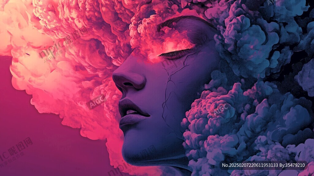 粉红色的超现实主义奇幻