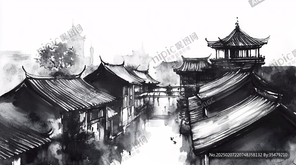 烟雨楼插画