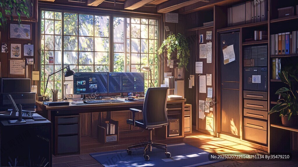 书房插画