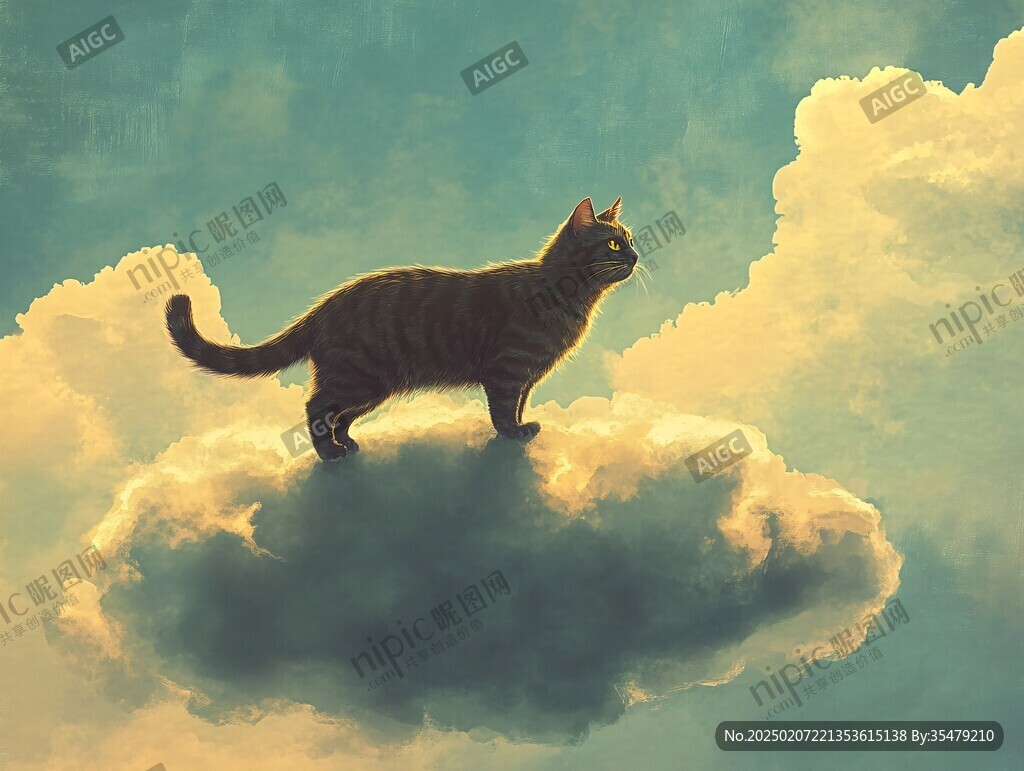 云彩下的小猫