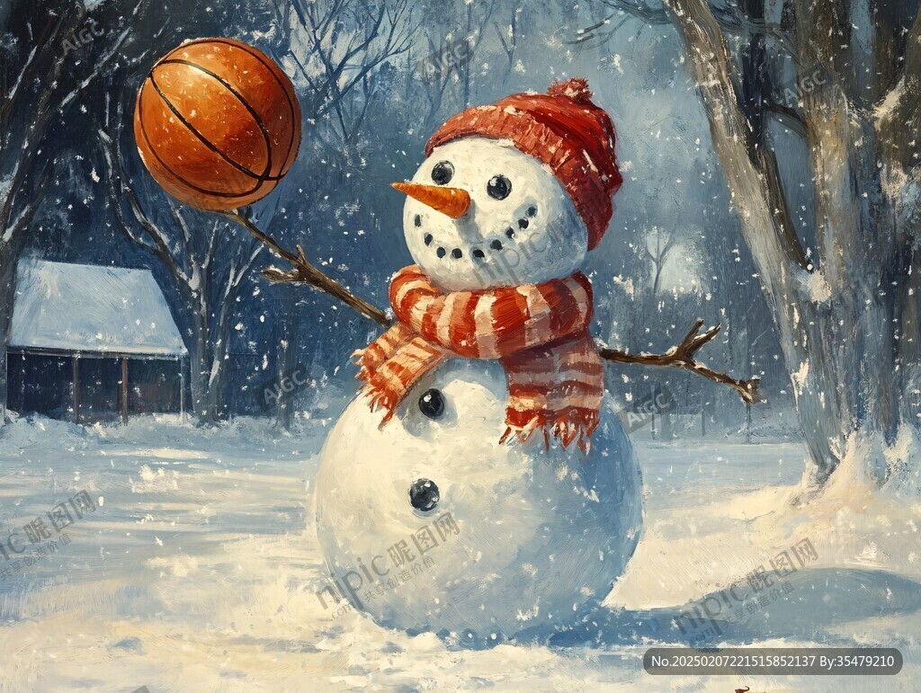 堆雪人素材