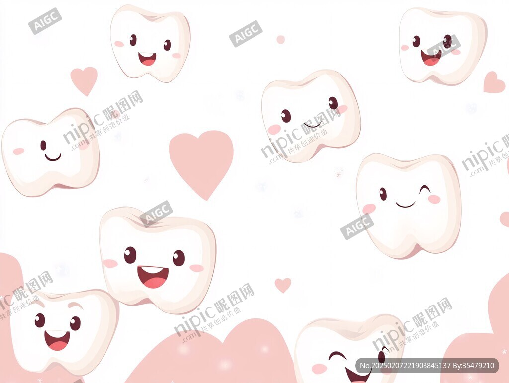 牙齿卡通插画