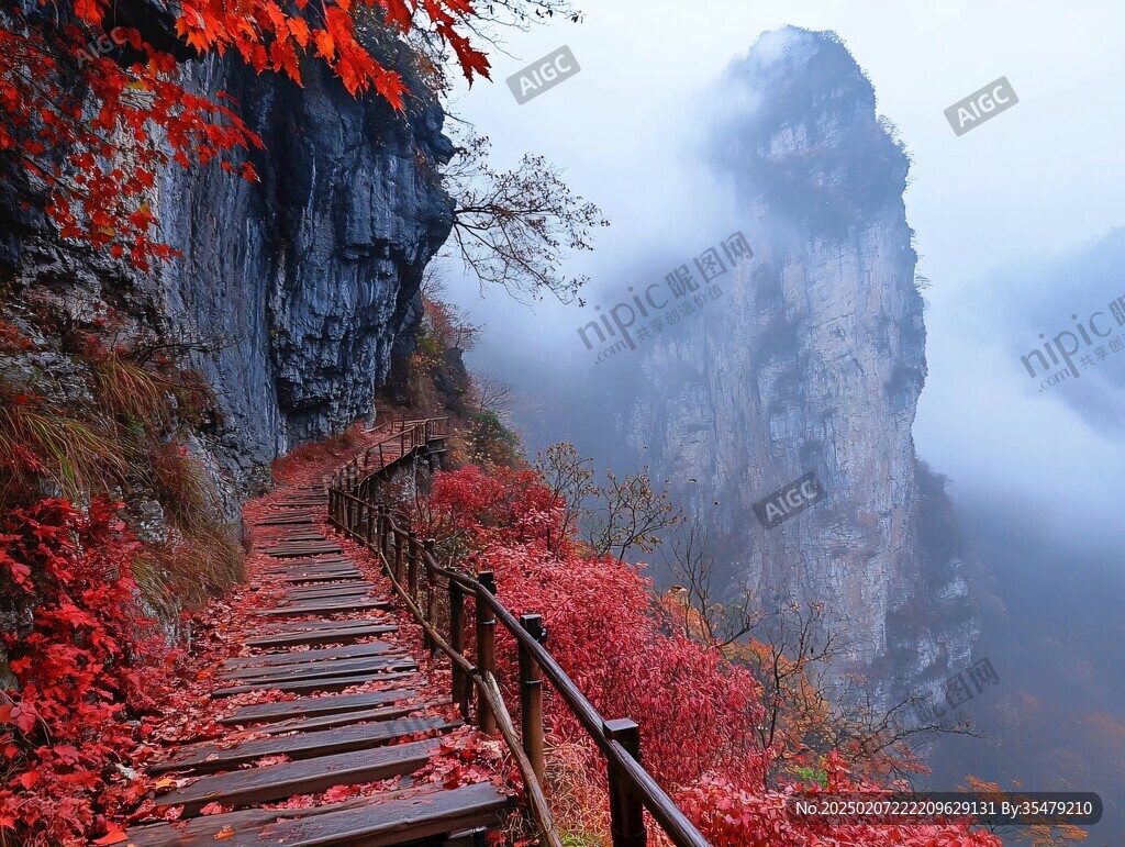 唯美枫林栈道