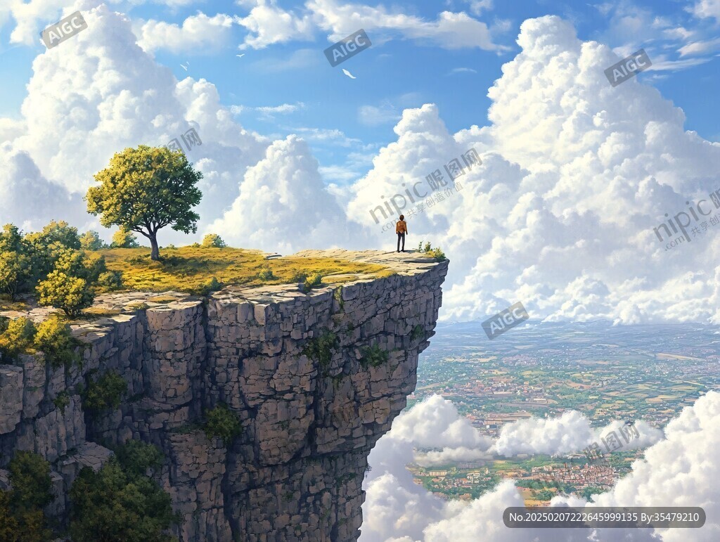 3d云海悬浮小岛