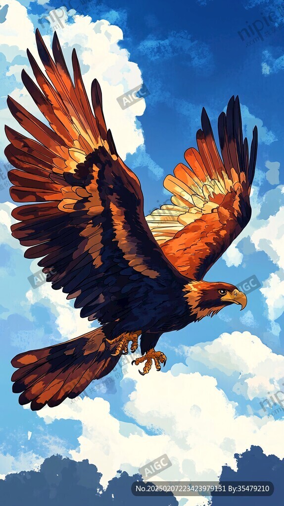 雄鹰装饰插画