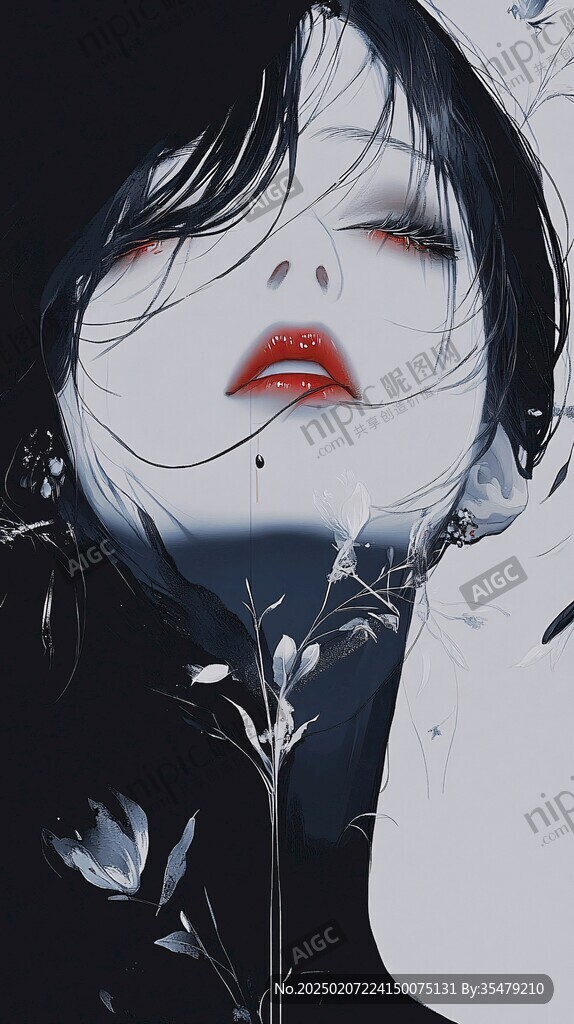 高级感女插画