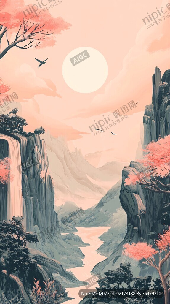 插画山水