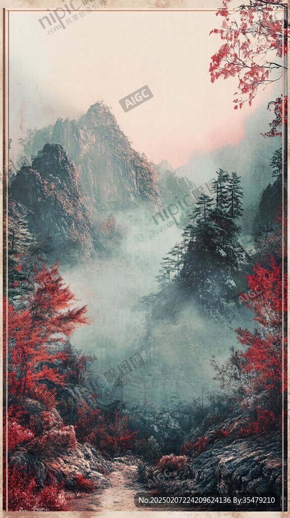 山水画合成图
