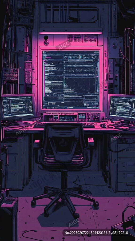 场景赛博插画