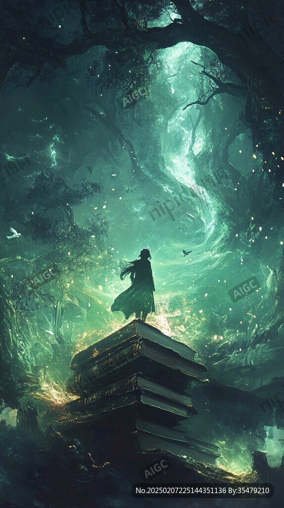 唯美古风场景插画封面