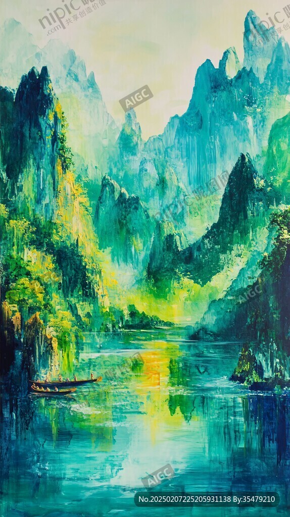 油画山水