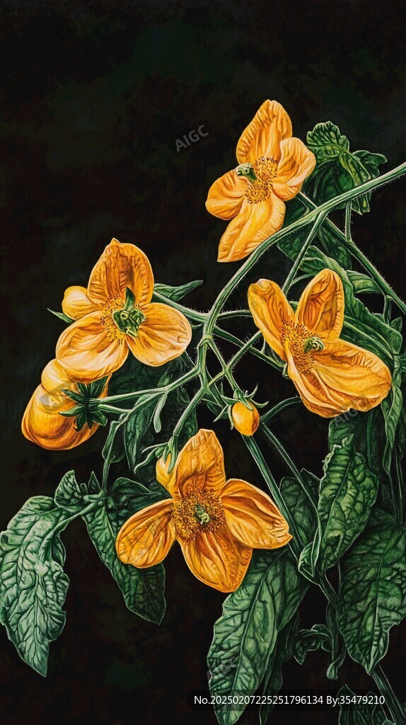 铃铛花油画装饰画