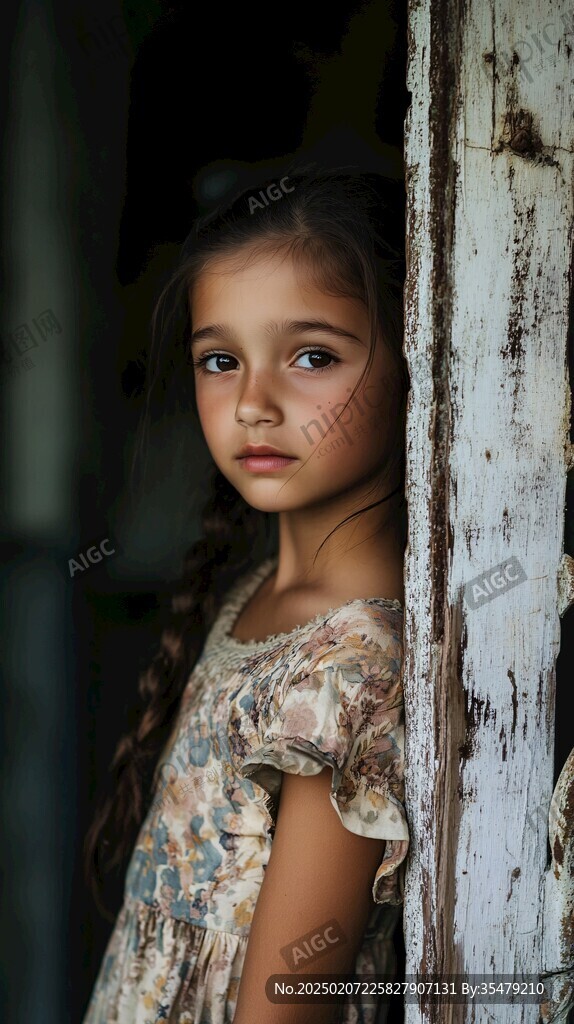 怡然自得的小女孩壁纸