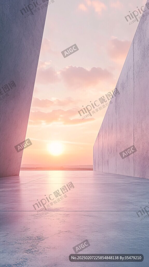 夕阳建筑背景