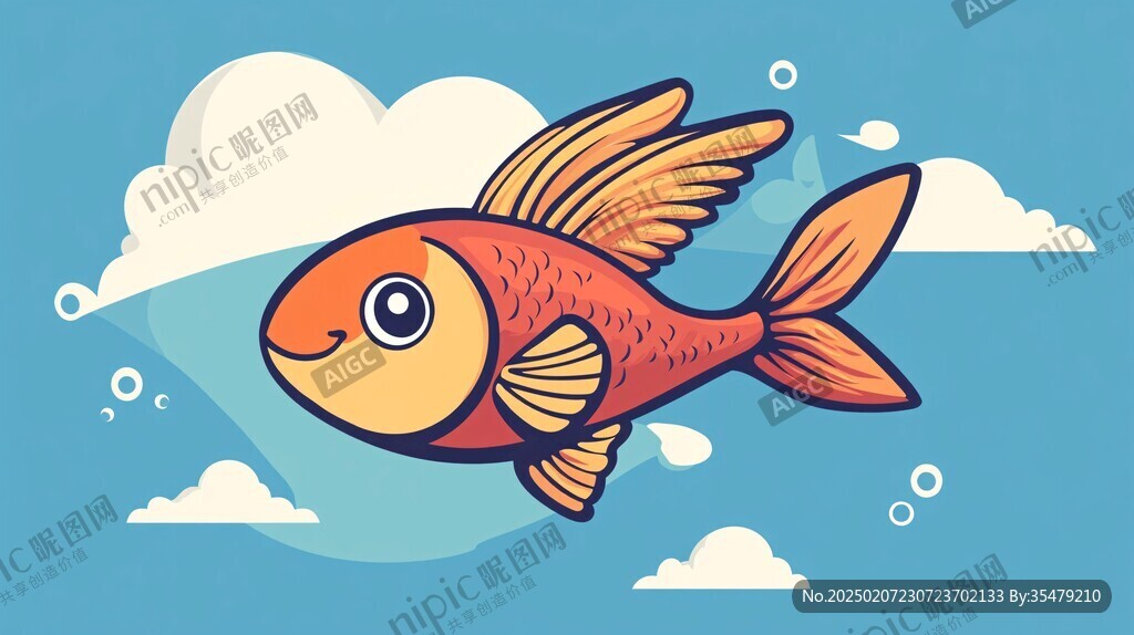 创意金鱼潮流插画