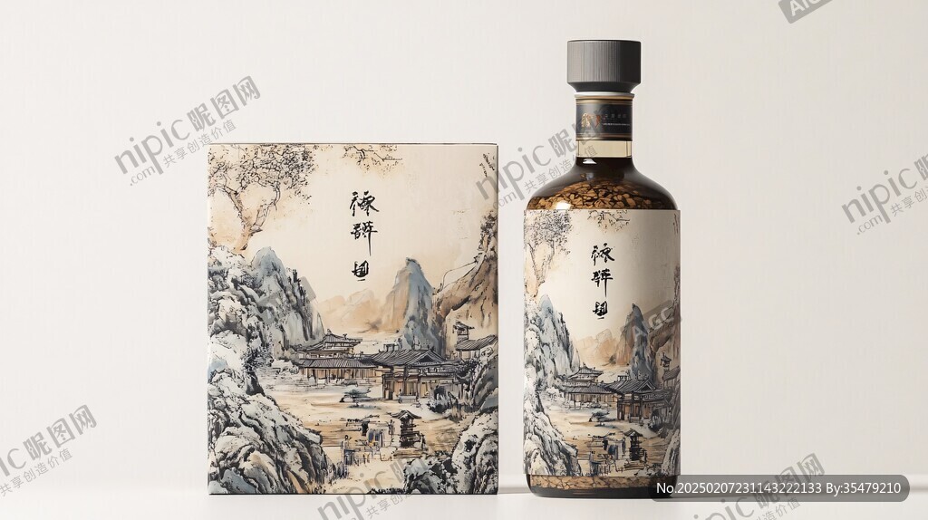 神农架酿酒插画