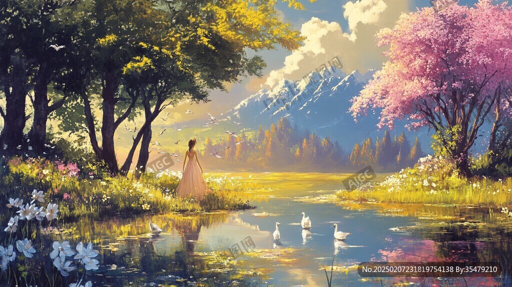 唯美花田场景