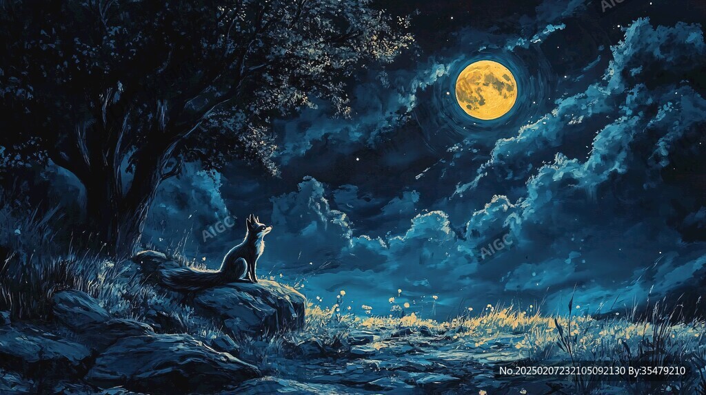 蓝月夜梦幻唯美奇幻